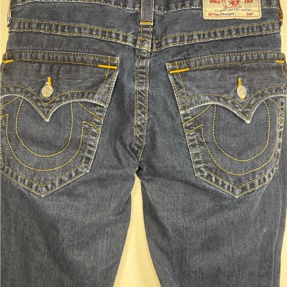 True Religion Acid Wash Denim Size 33 Jeans 100% Cotton Made In Mexico.
